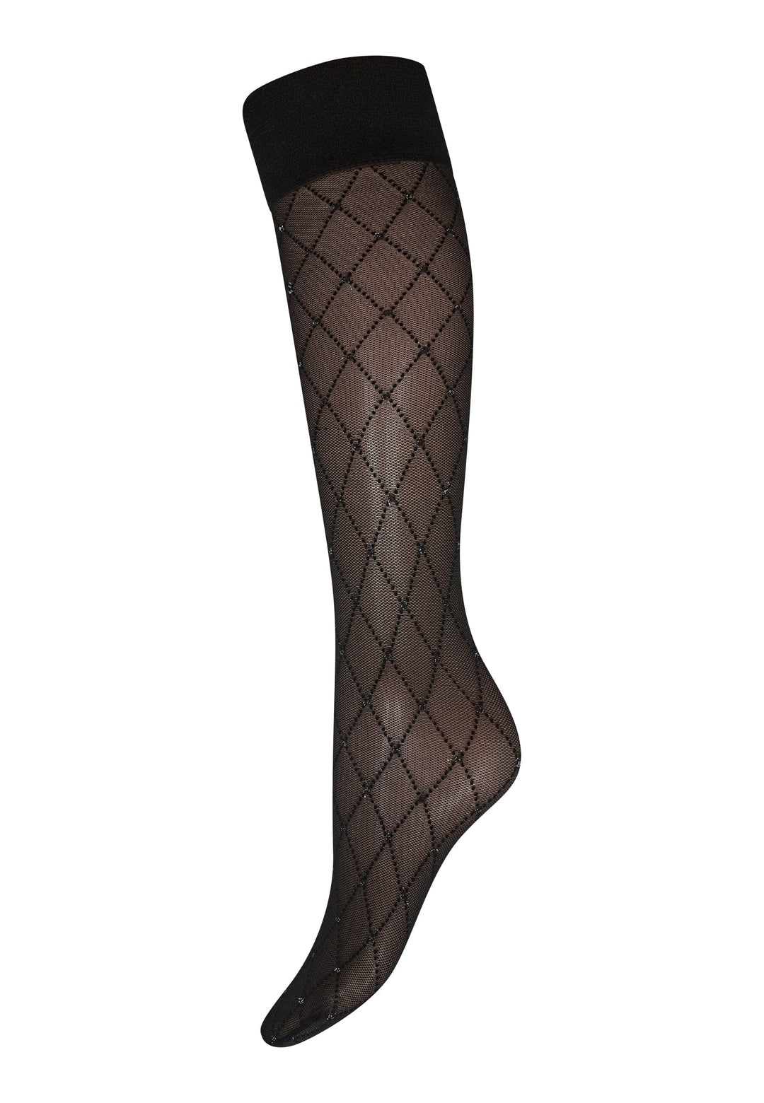 Decoy - Kneehigh Check W. 25 Den 46029-75 - 1103 - Sort Strømper