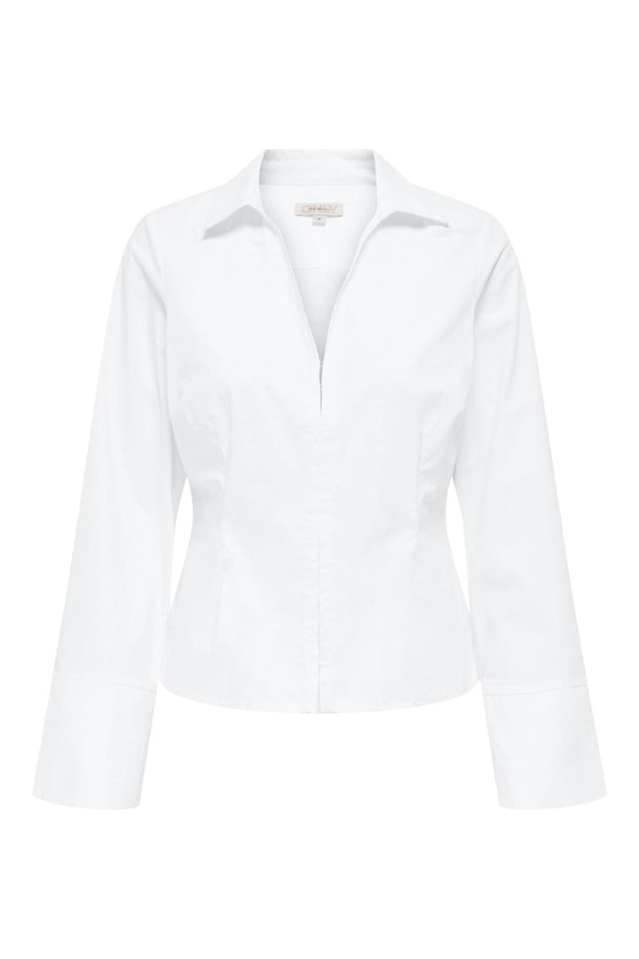 Only - Onlbeya Ls Fitted Hook Shirt - 4942456 Bright White