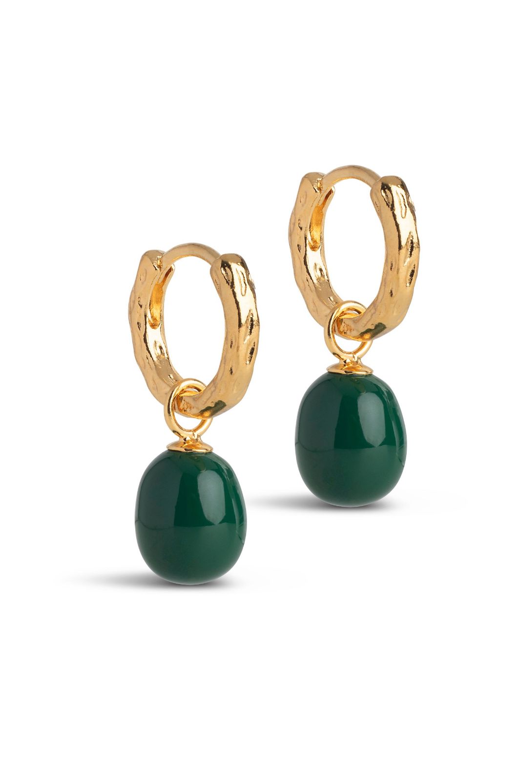 Enamel Copenhagen - Hoops, Significant Enamel E429G - Petrol Green Øreringe