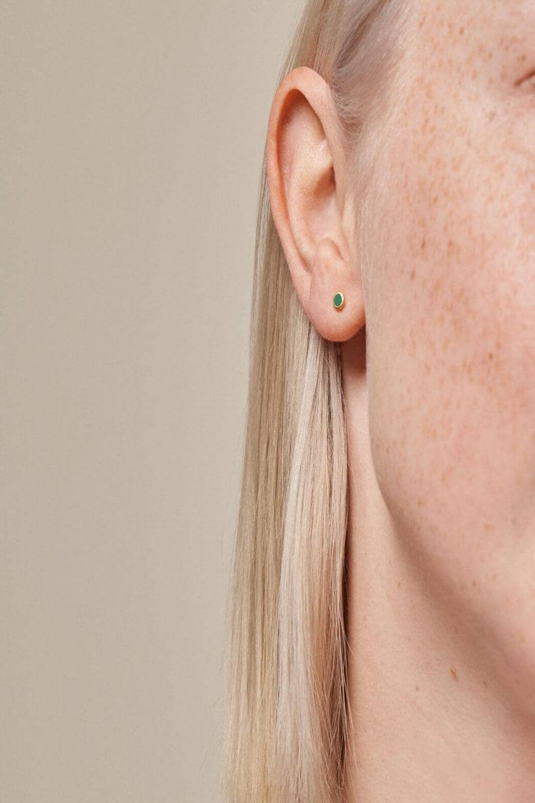 Enamel Copenhagen - Stud, Enamel Dot E313G 1 Pair - Petrol Green Øreringe