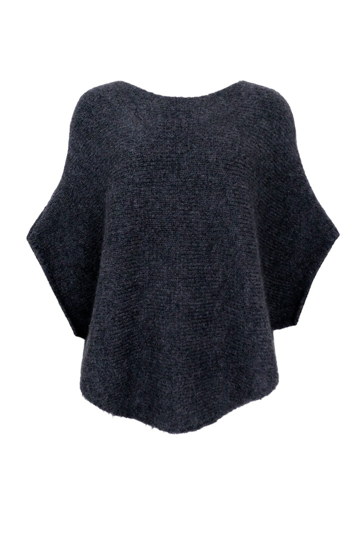 Forudbestilling - Black Colour - Bcpella Boucle Poncho - Dark Grey Ponchoer
