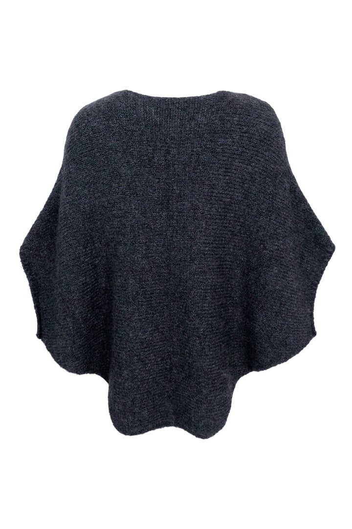Forudbestilling - Black Colour - Bcpella Boucle Poncho - Dark Grey Ponchoer