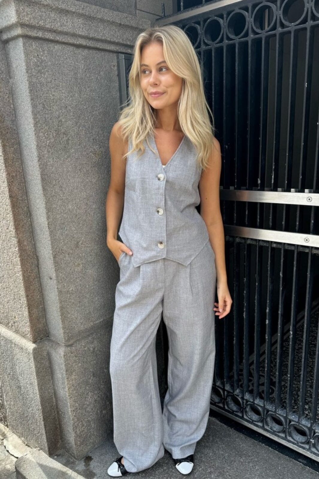 Forudbestilling - BYIC - Celina Pants - Grey Bukser