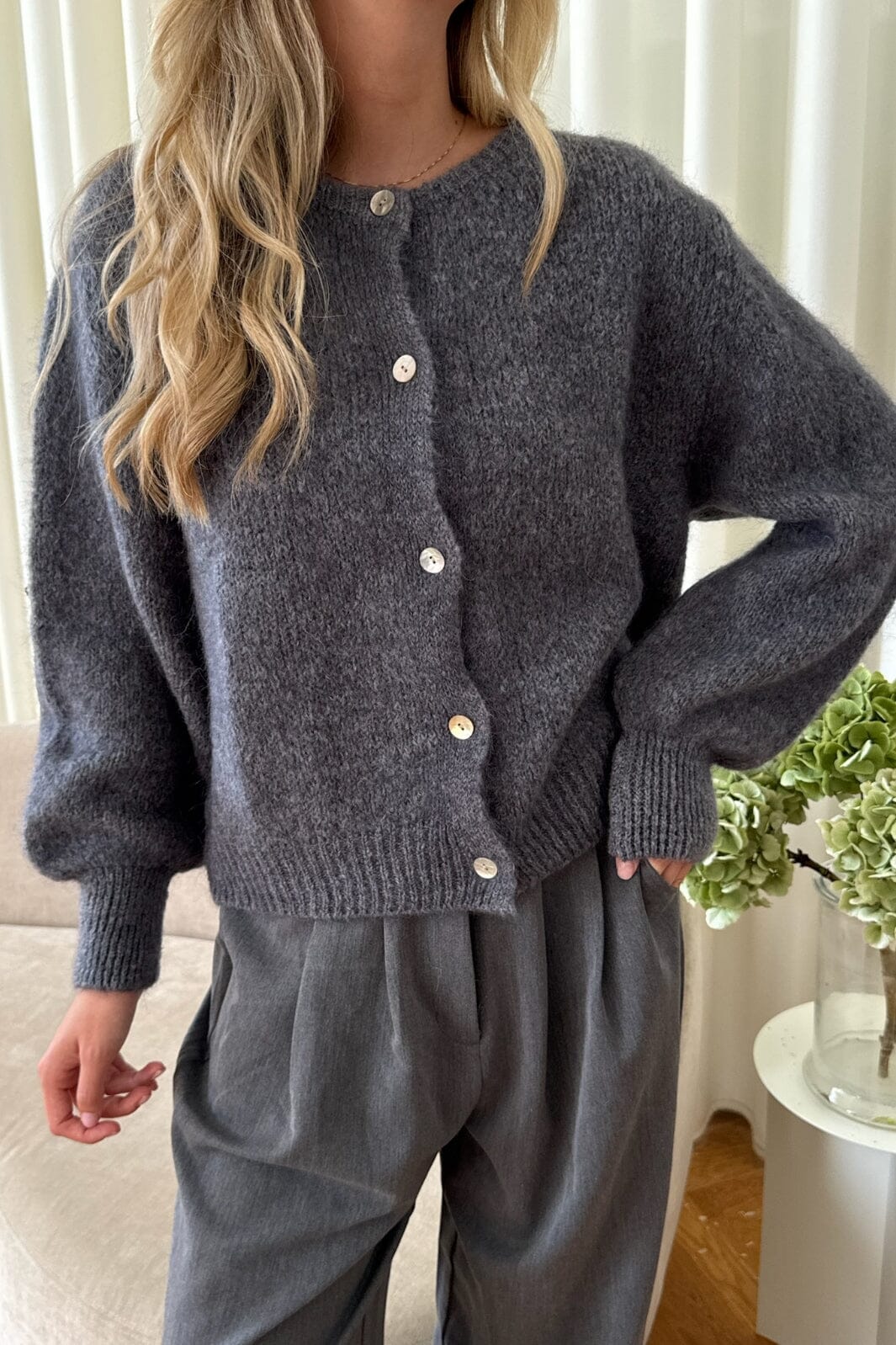 Forudbestilling - BYIC - Idaic Cardigan 5219 - dgrey Dark Grey Cardigans