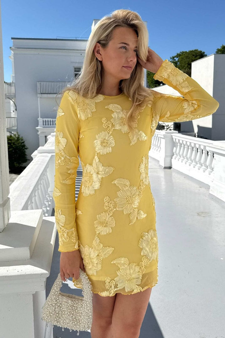 BYIC - Malouic Mesh Dress A23748 - Yellow Flower