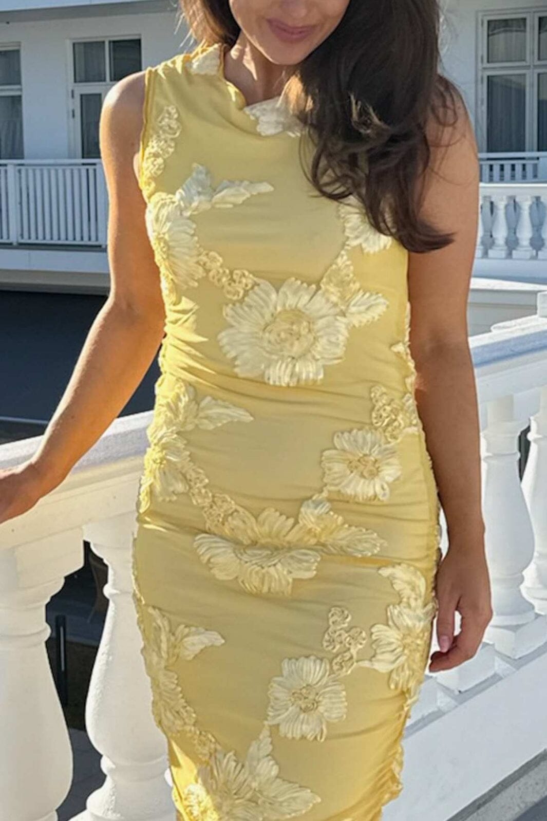 BYIC - Miraic Mesh Dress A23766 - Yellow Flower