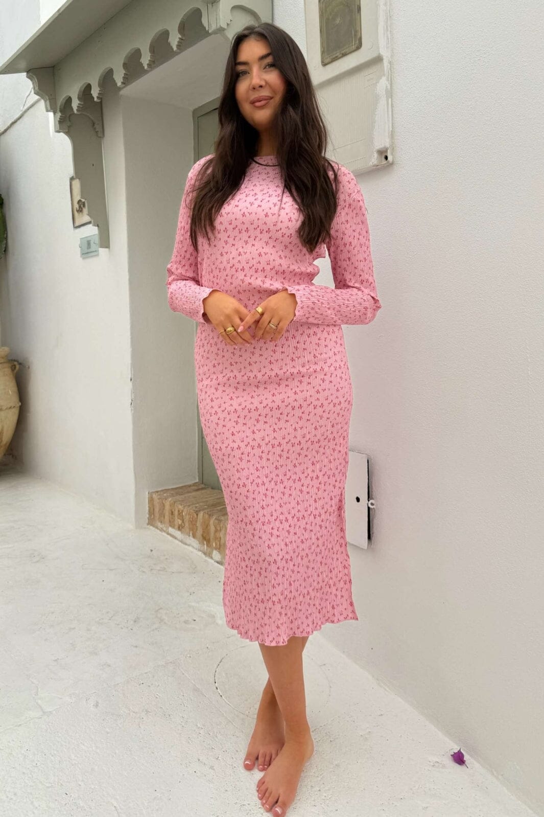 Forudbestilling - BYIC - Odaic Dress - ptb Pink Tiny Blossom Kjoler