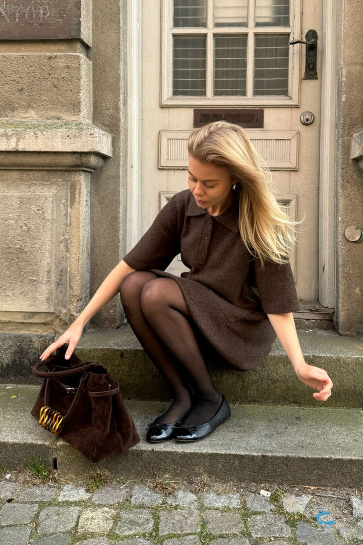 Forudbestilling - BYIC - Sific Knit Dress H097-3 - Dbrown Dark Brown Kjoler