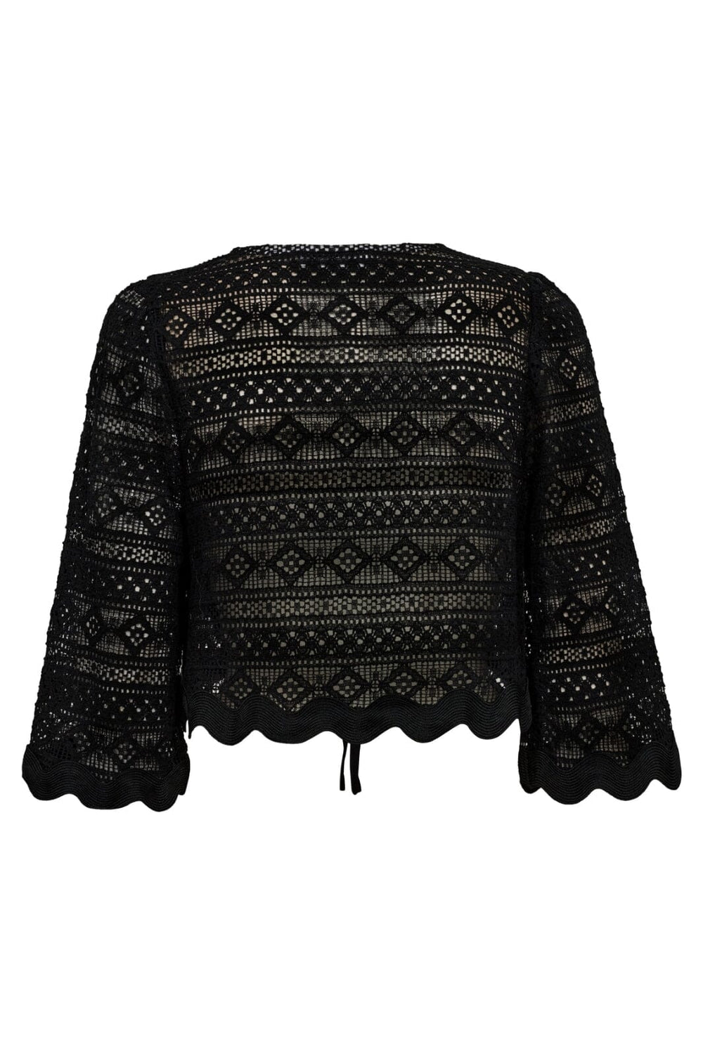 Forudbestilling - Co´couture - Laracc Crochet Tie Blouse 35461 - 96 Black Bluser