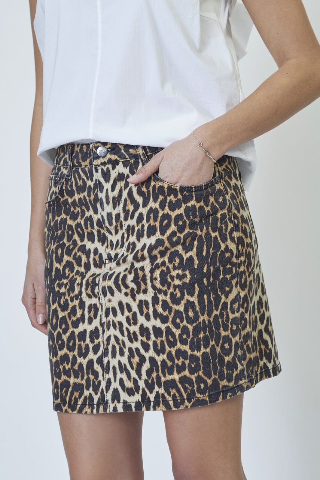 Co´Couture - Leocc Denim Skirt 34197 - 16 - Khaki