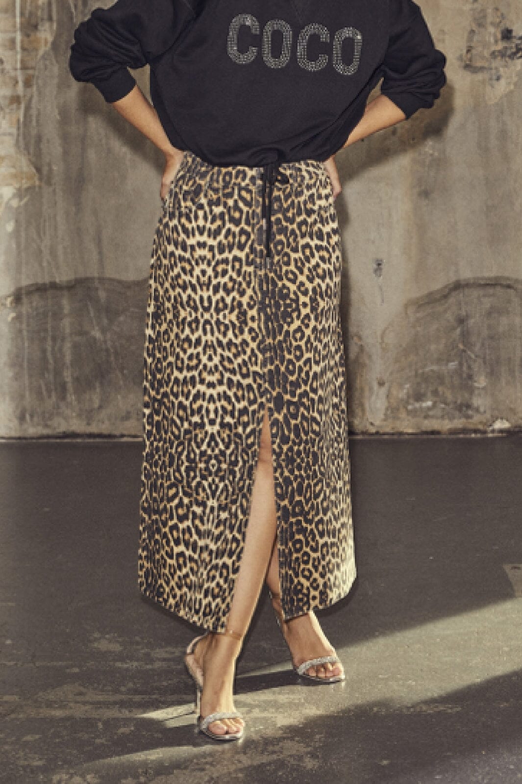 Forudbestilling - Co´couture - Leocc Denim Slit Skirt 34110 - 16 Khaki Nederdele