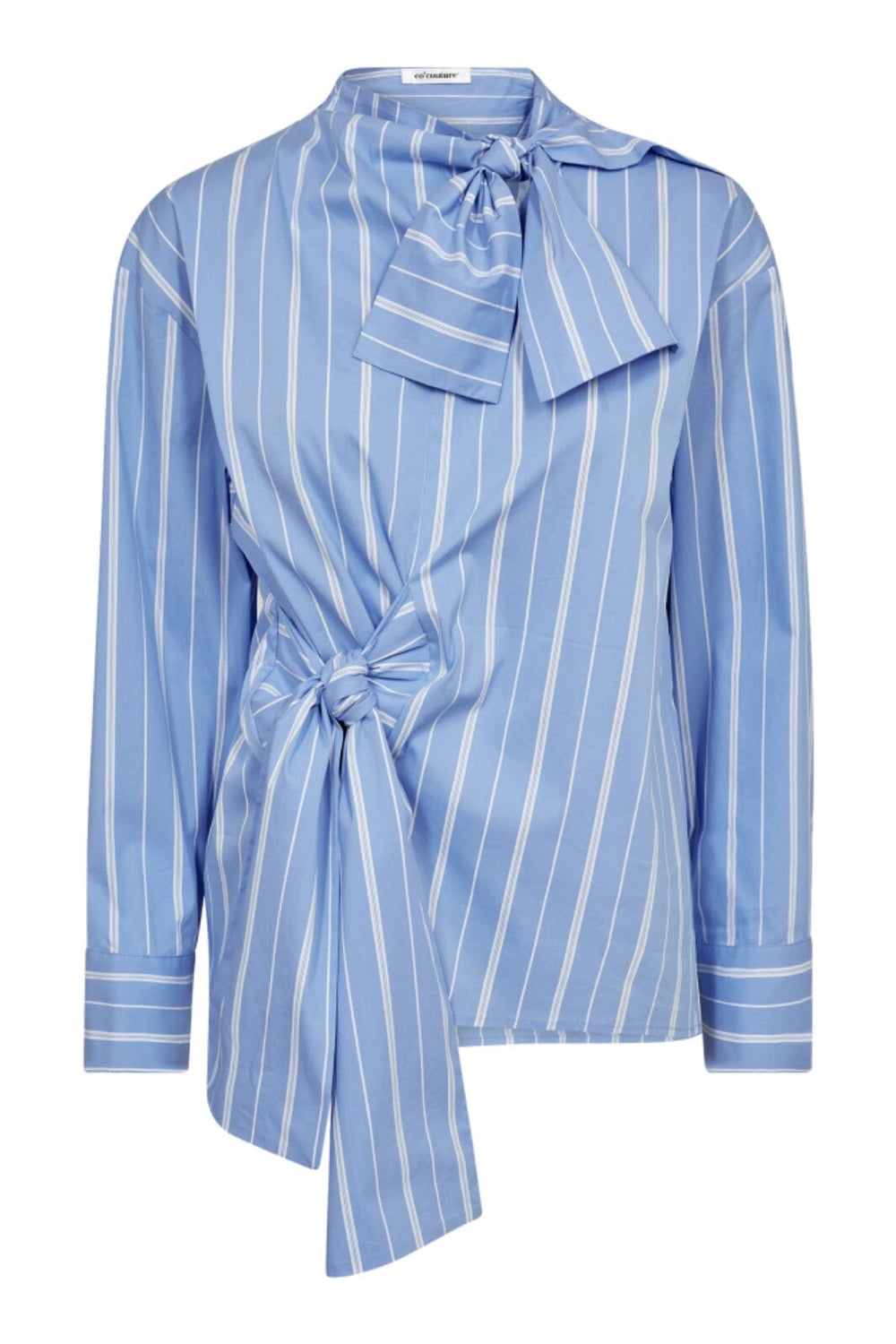 Forudbestilling - Co´Couture - Shiracc Stripe Bow Blouse 35730 - 23 Pale Blue Bluser