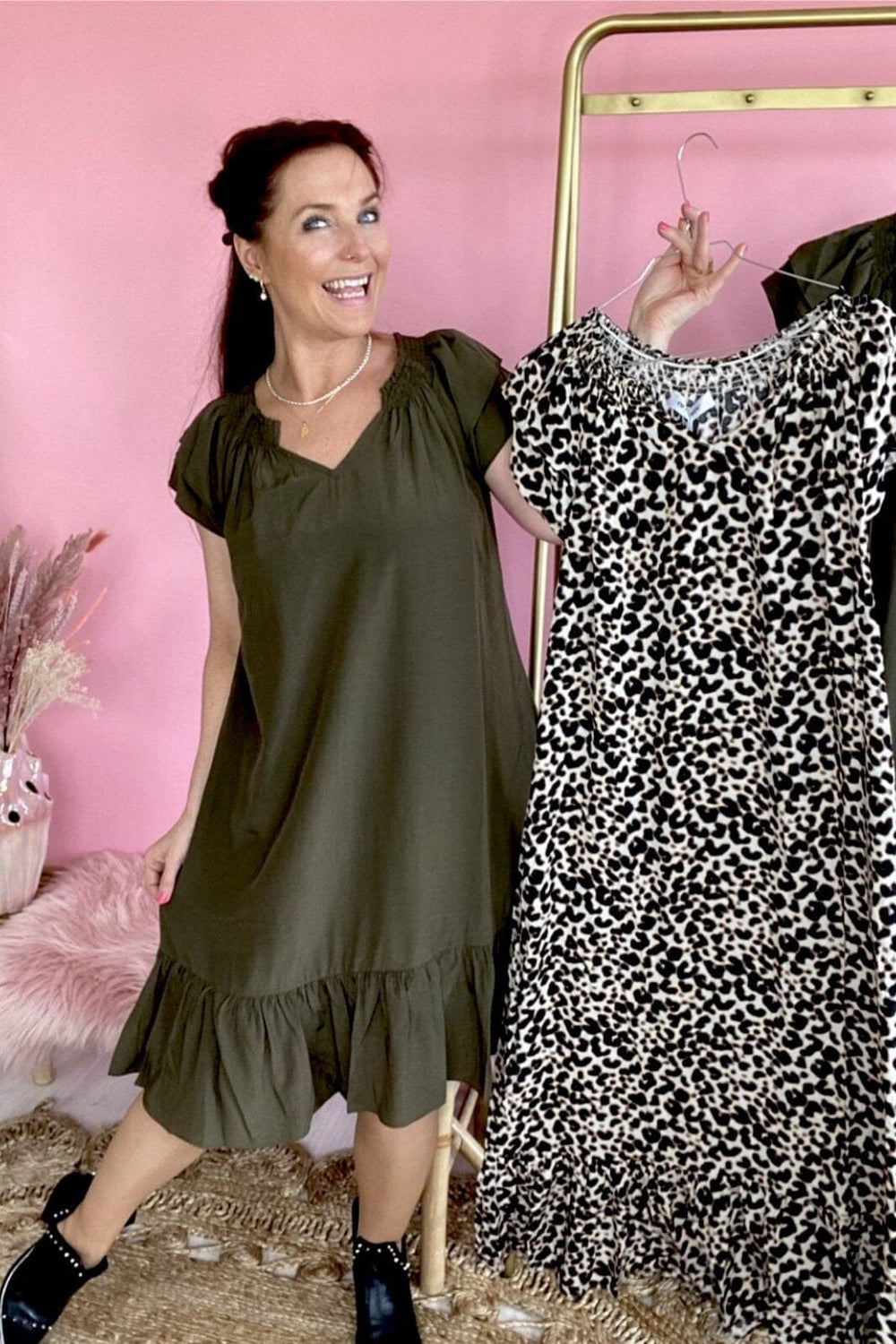 Forudbestilling - Co´couture - Sunrise Crop Dress 96230 - 39 Dark Army Kjoler