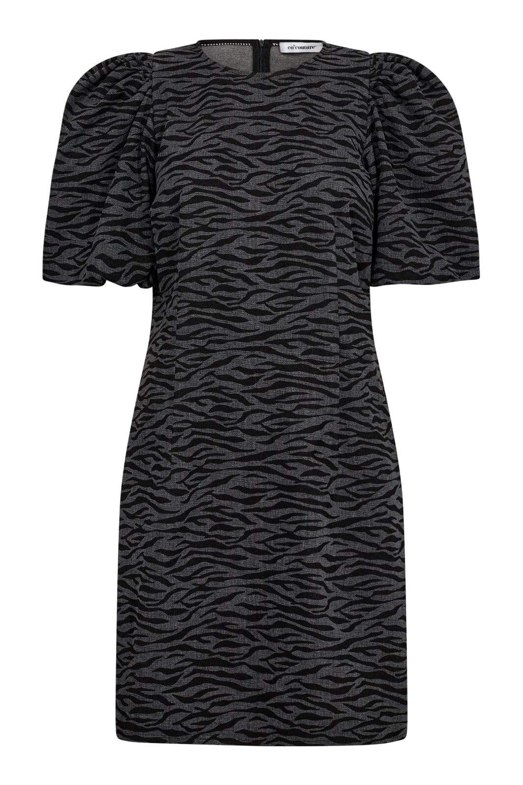 Forudbestilling - Co´couture - Zebracc Crop Puff Dress 36392 - 96 Black Kjoler