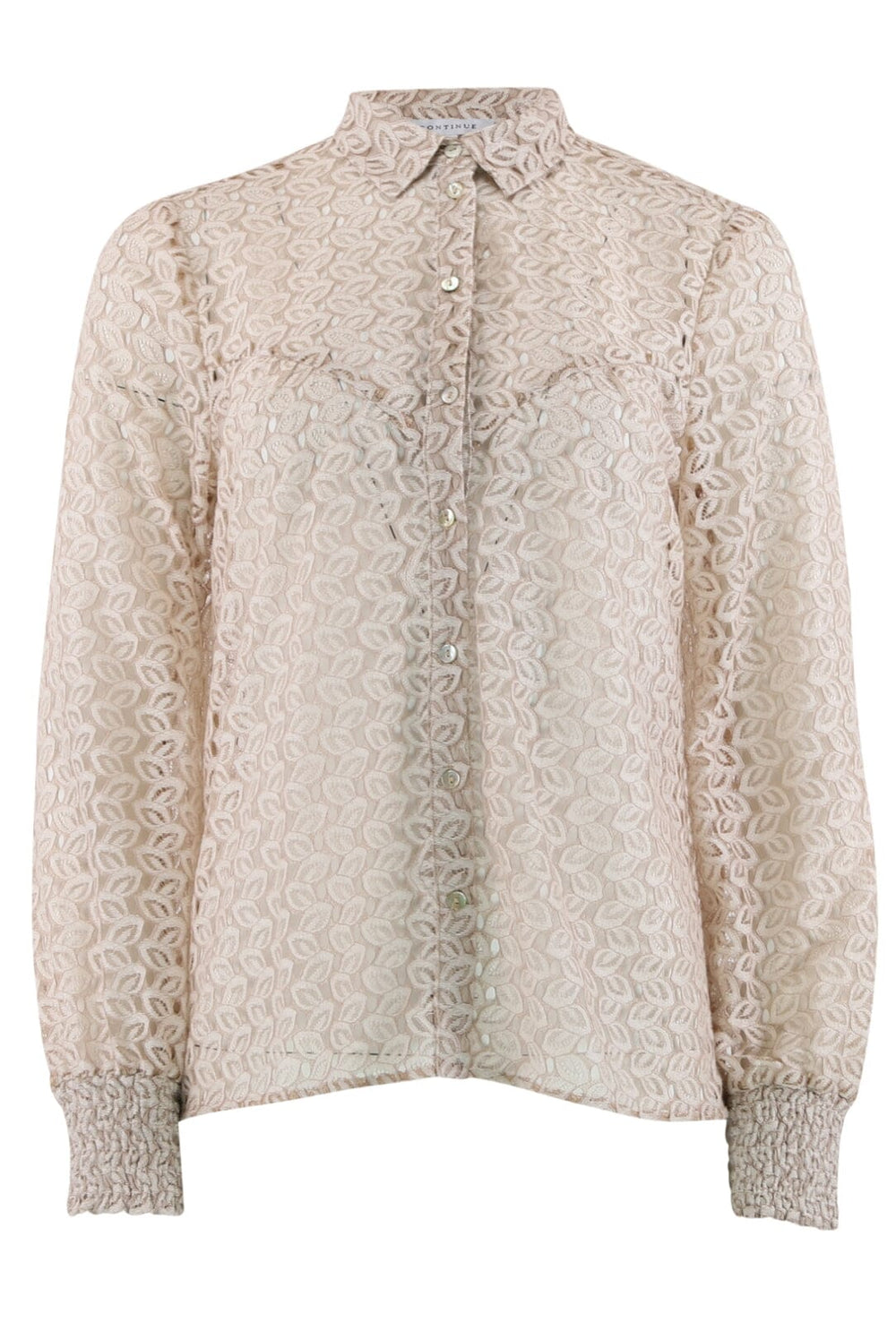 Forudbestilling - Continue - Jeannie Shirt Lace - Nougat Skjorter