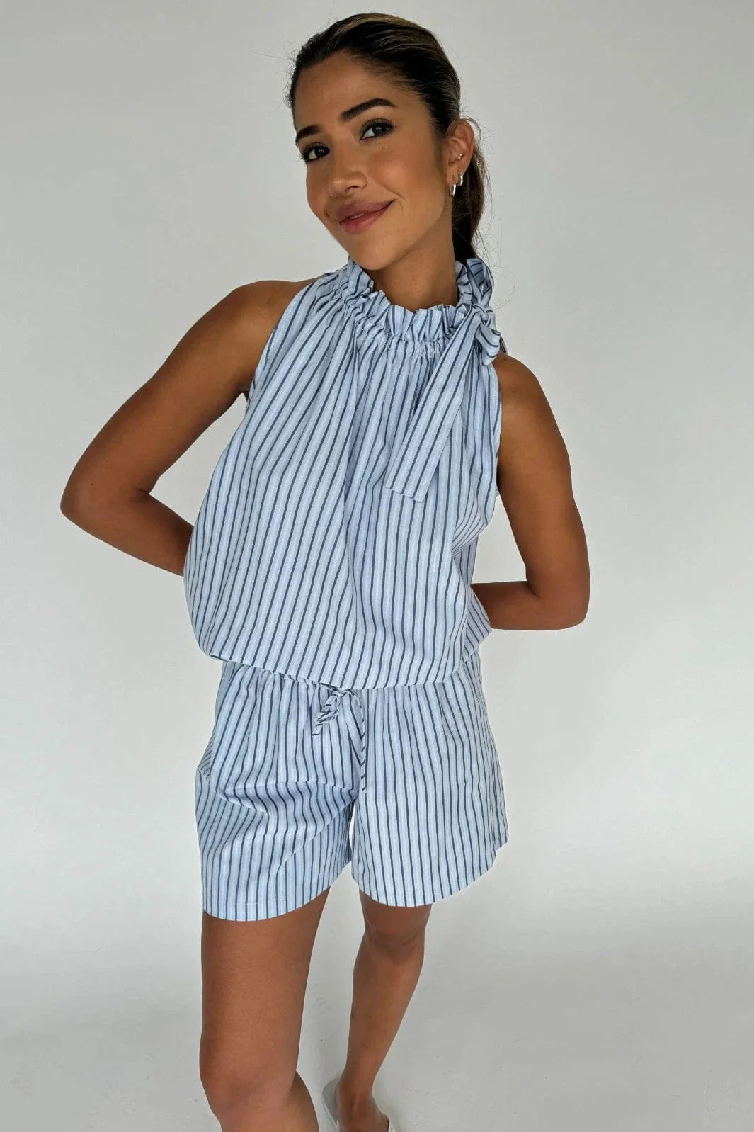 Forudbestilling - Continue - Lis Shorts Stripe 14907 - Blue Stripe Shorts