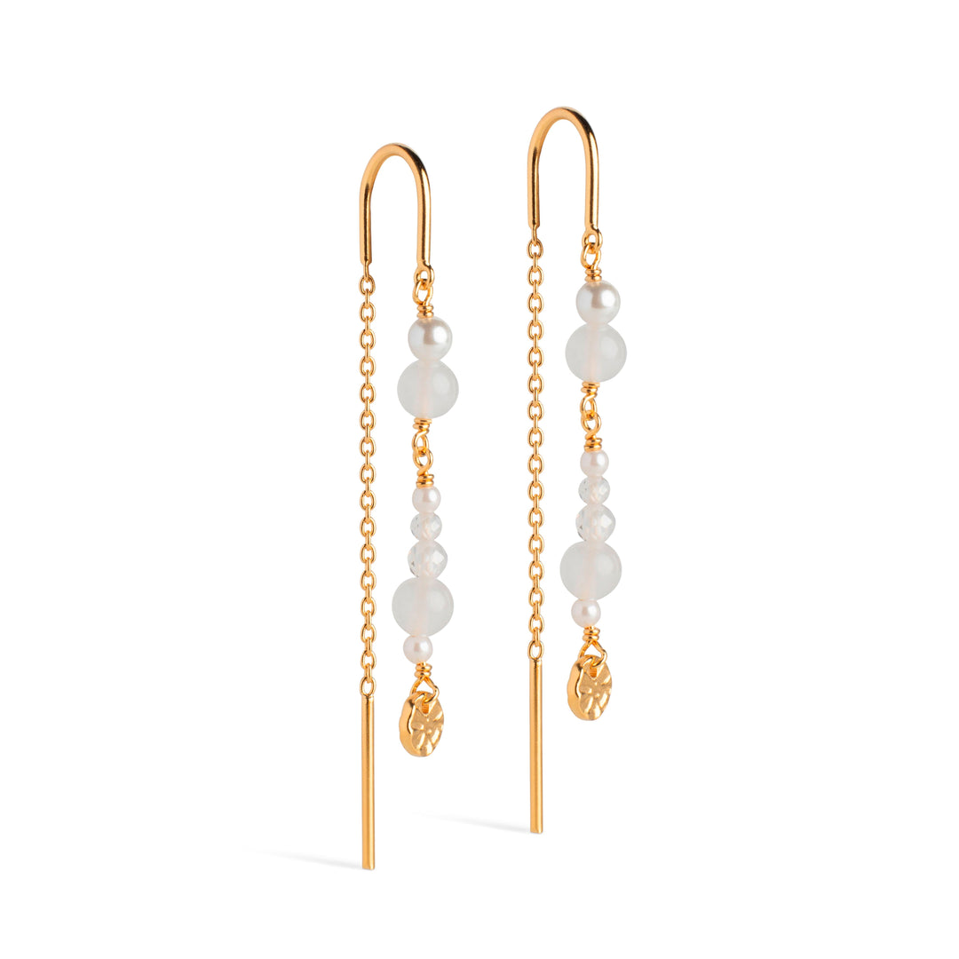 Forudbestilling - Enamel Copenhagen - Earring, Sofia - White And Pearls Øreringe