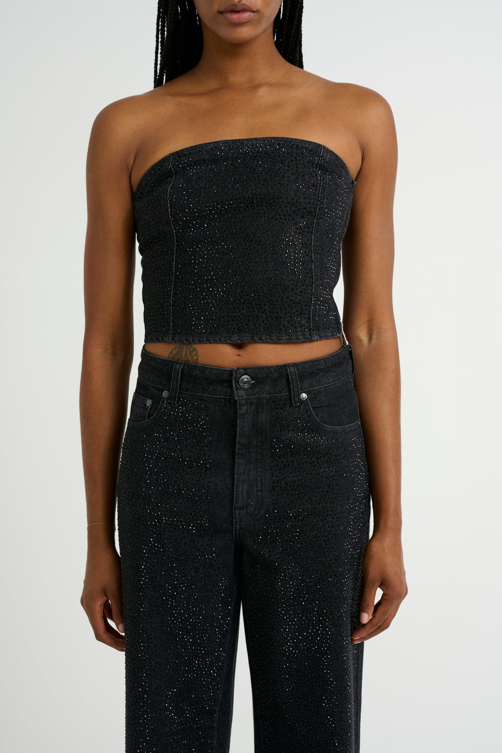 Forudbestilling - Gestuz - Zorahgz Corsage 10909678 - 106899 Dark Grey Washed/Black Stone Toppe