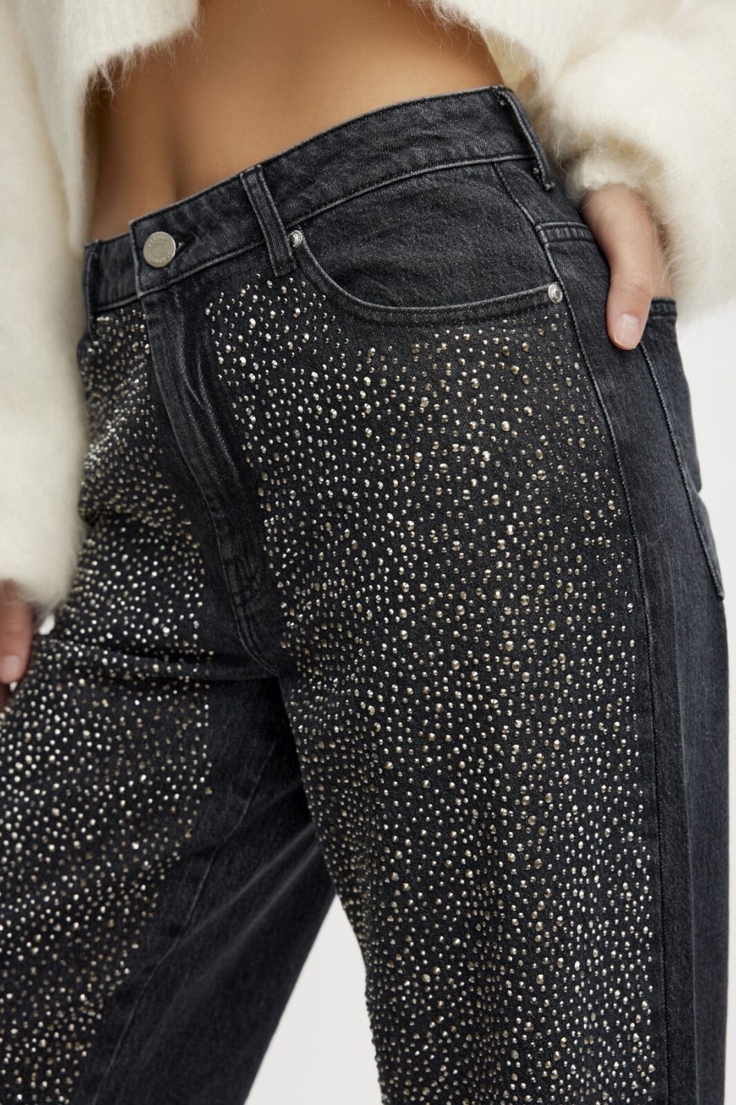 Forudbestilling - Gestuz - ZorahGZ MW jeans - Dark grey washed Jeans