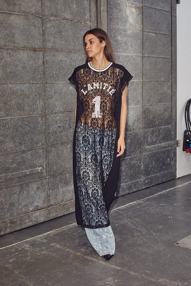 Forudbestilling - Haute L'Amitié - Lace Football Frill Dress HL10132 - Black Kjoler