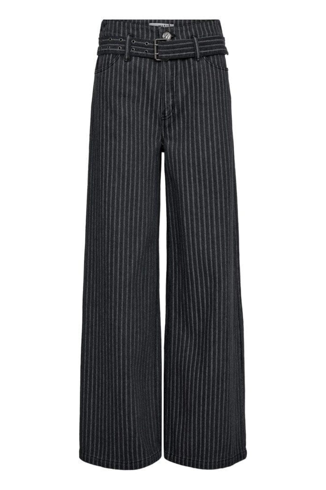 Haute L'Amitié - Lou Stripe Belt Jeans HL10175 - Dark Grey