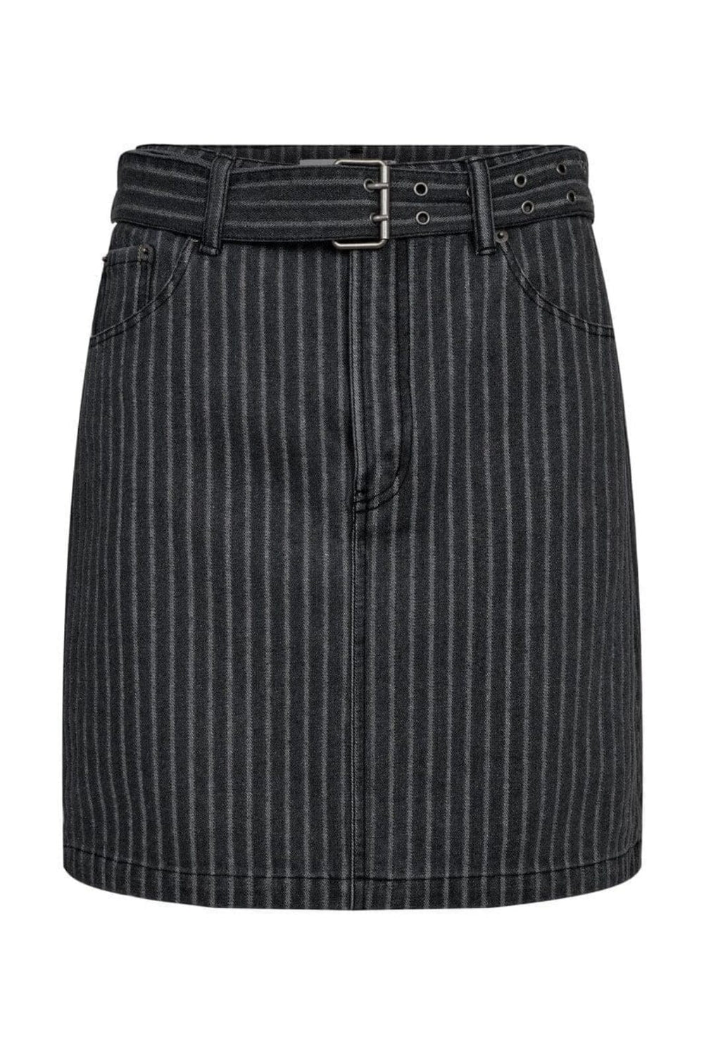 Haute L'Amitié - Lou Stripe Belt Skirt HL10174 - Dark Grey