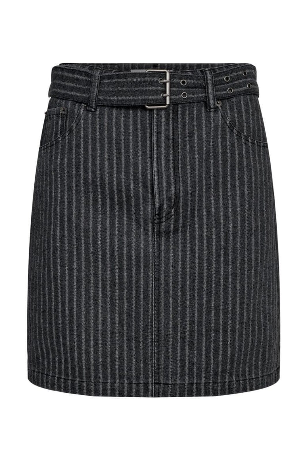 Haute L'Amitié - Lou Stripe Belt Skirt HL10174 - Dark Grey