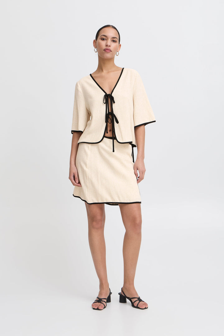 Forudbestilling - Ichi - Ihtacita Shirt 20123339 - 1309071 - Sandshell Melange Skjorter