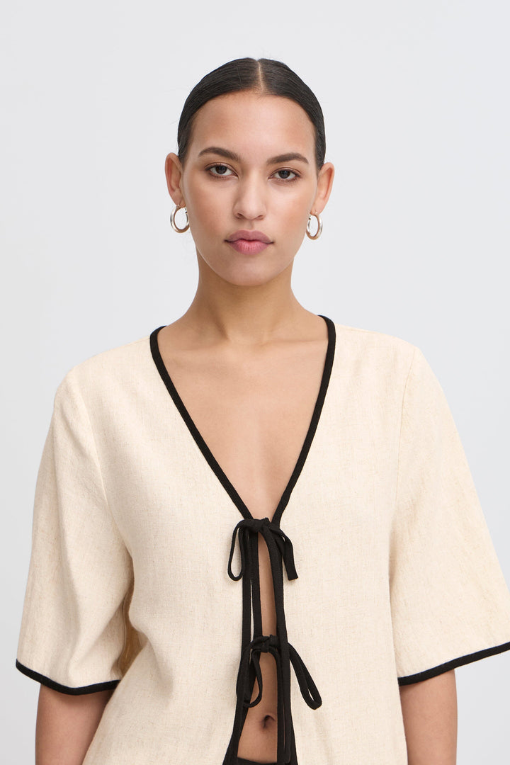 Forudbestilling - Ichi - Ihtacita Shirt 20123339 - 1309071 - Sandshell Melange Skjorter