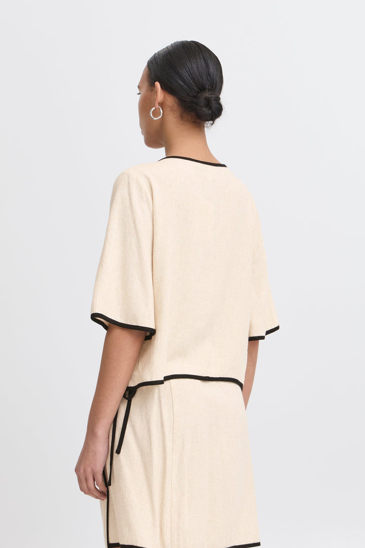 Forudbestilling - Ichi - Ihtacita Shirt 20123339 - 1309071 - Sandshell Melange Skjorter