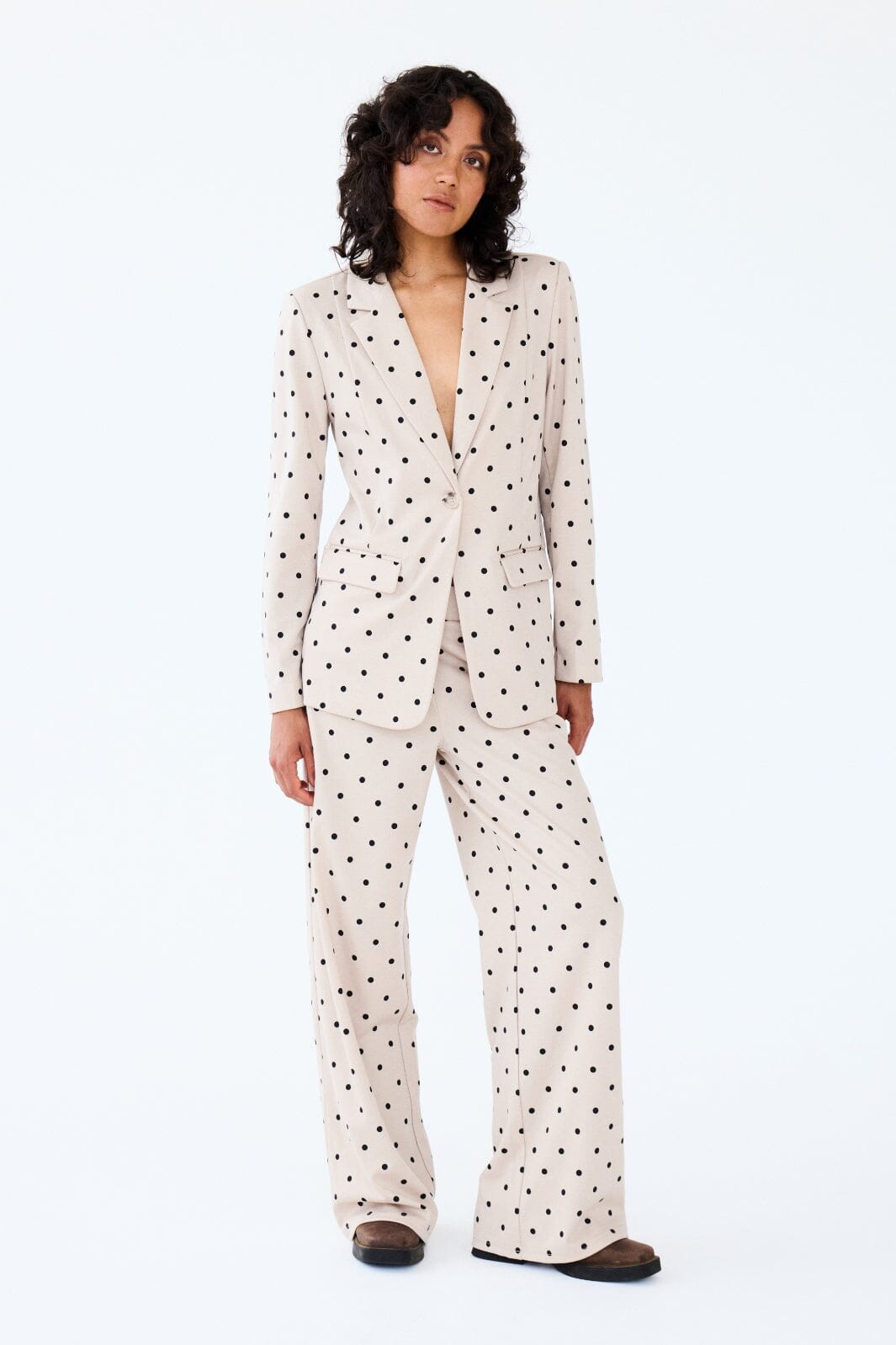 Forudbestilling - Ichi - Ixkate Dot Wide Long Pant - 205019 Kate Dot Print Bukser