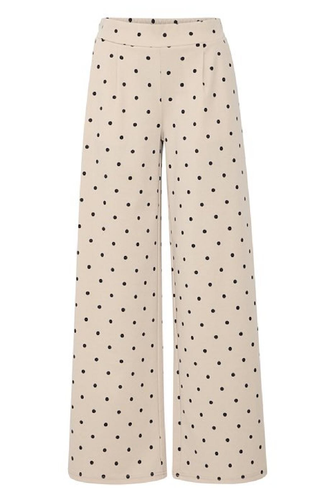 Forudbestilling - Ichi - Ixkate Dot Wide Long Pant - 205019 Kate Dot Print Bukser
