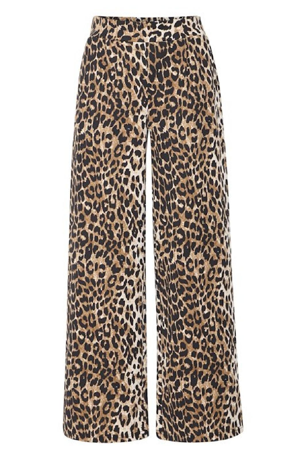 Forudbestilling - Ichi - Ixkate Leop Wide Long Pant - 205020 Kate Leop Print Bukser
