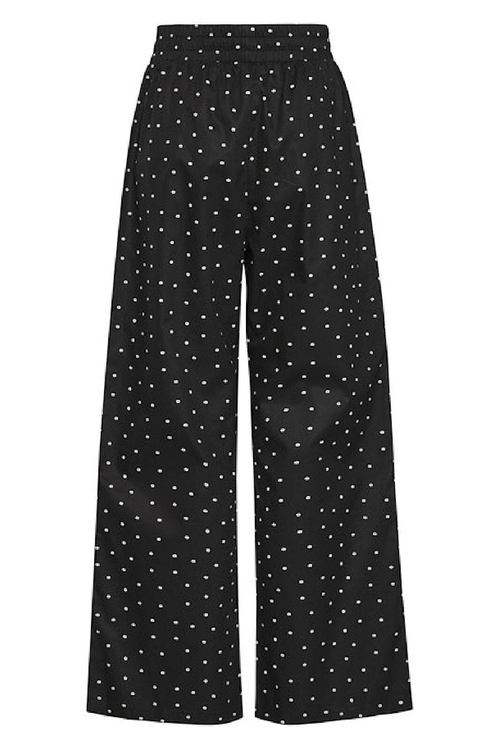 Forudbestilling - Ichi - Ixstormie Flower Pa - 205099 Black W/ White Flower Bukser