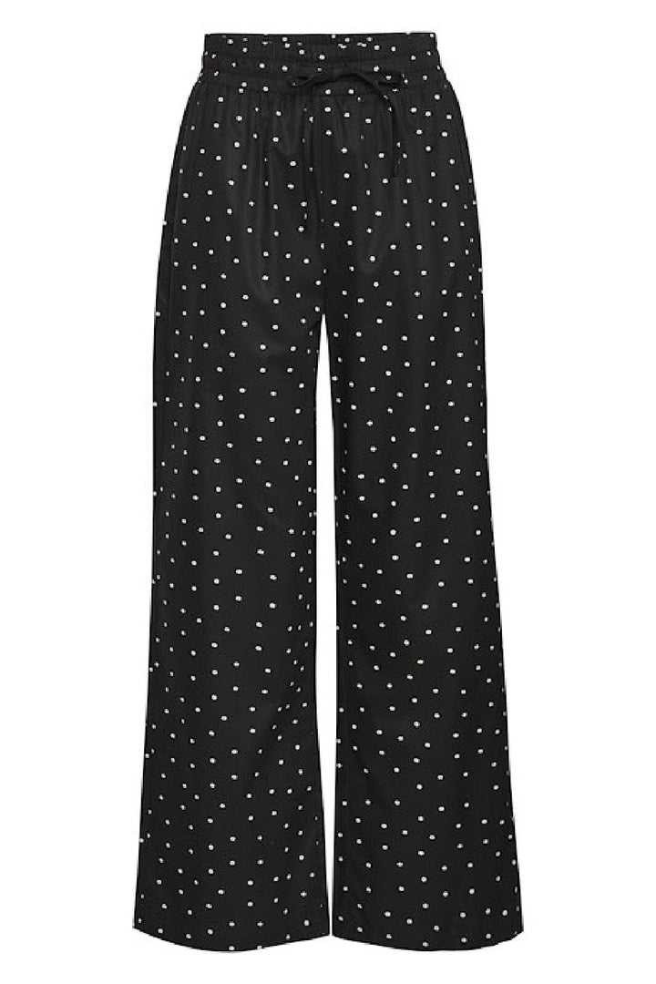 Forudbestilling - Ichi - Ixstormie Flower Pa - 205099 Black W/ White Flower Bukser