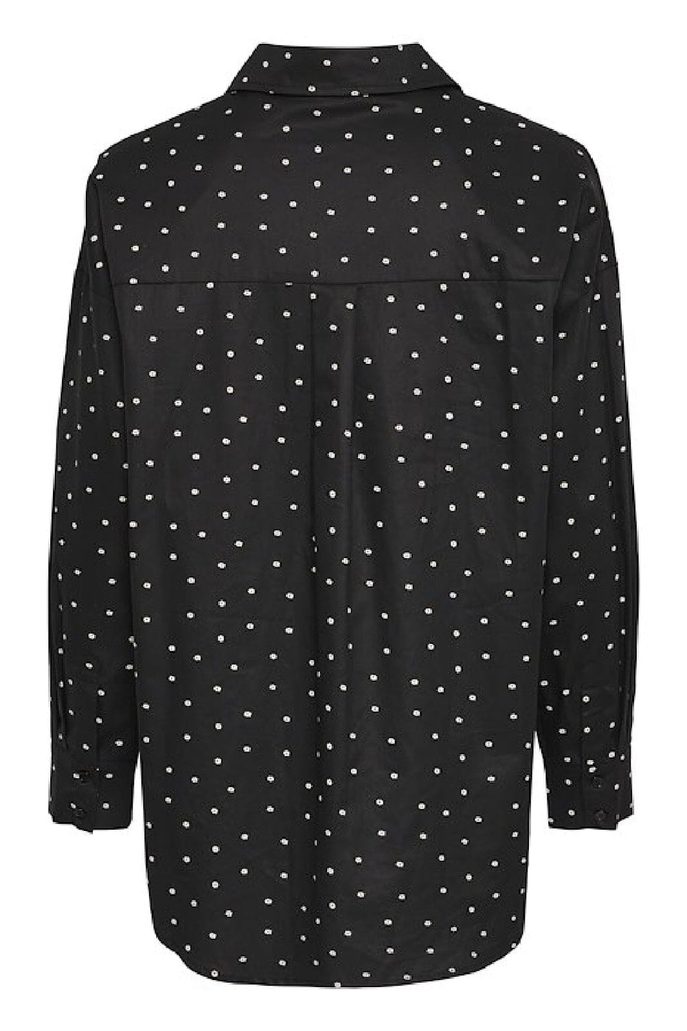 Forudbestilling - Ichi - Ixstormie Flower Sh - 205099 Black W/ White Flower Skjorter