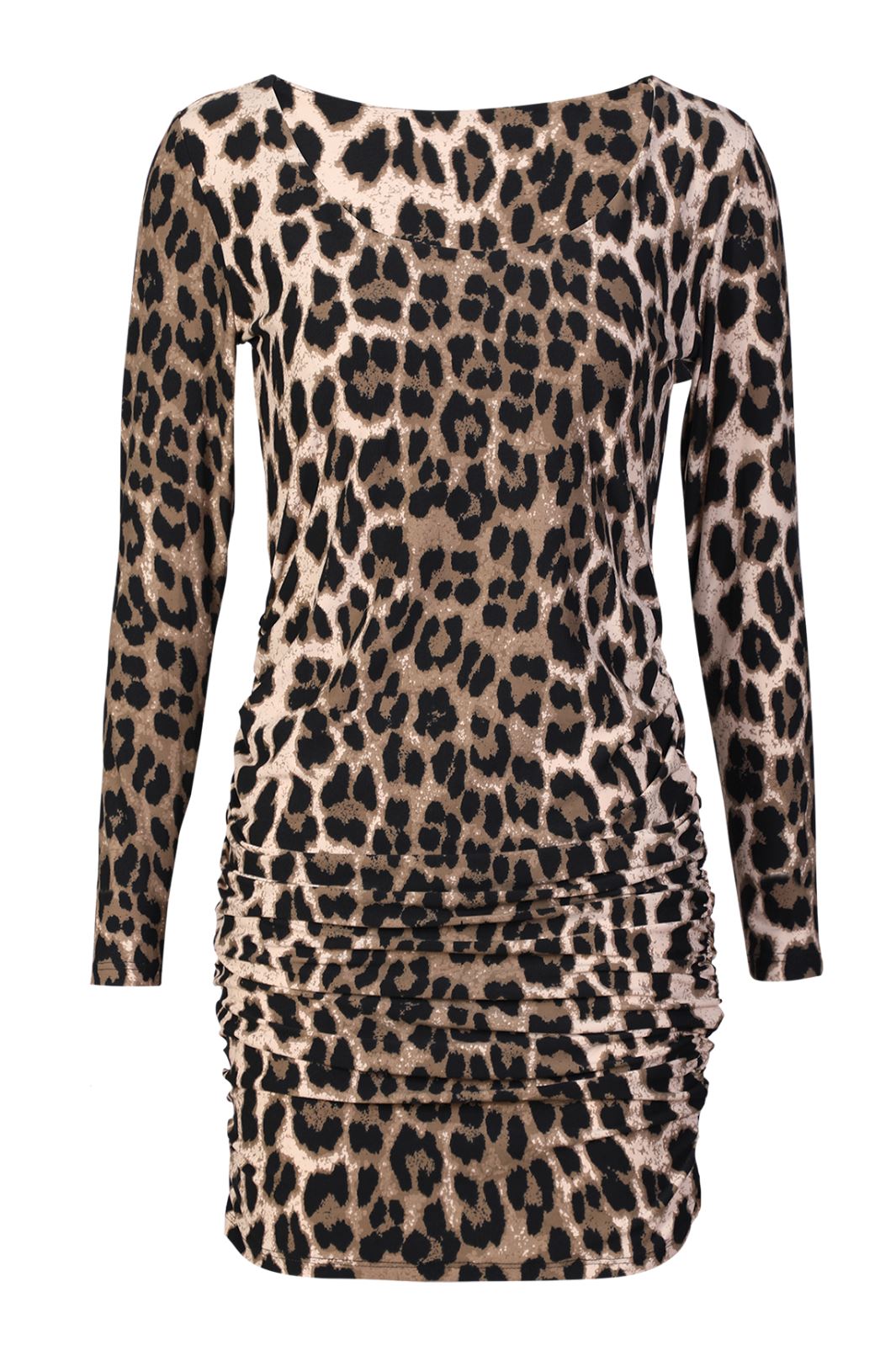 Forudbestilling - Liberte - Alma-Ls-Turn-Dress 9583 - Big Lux Leo Fossil Kjoler