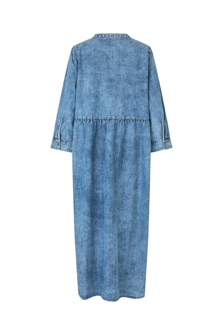 Forudbestilling - Lollys Laundry - Aliyall Maxi Dress Ls25420-3003 - 100 Washed Denim Kjoler
