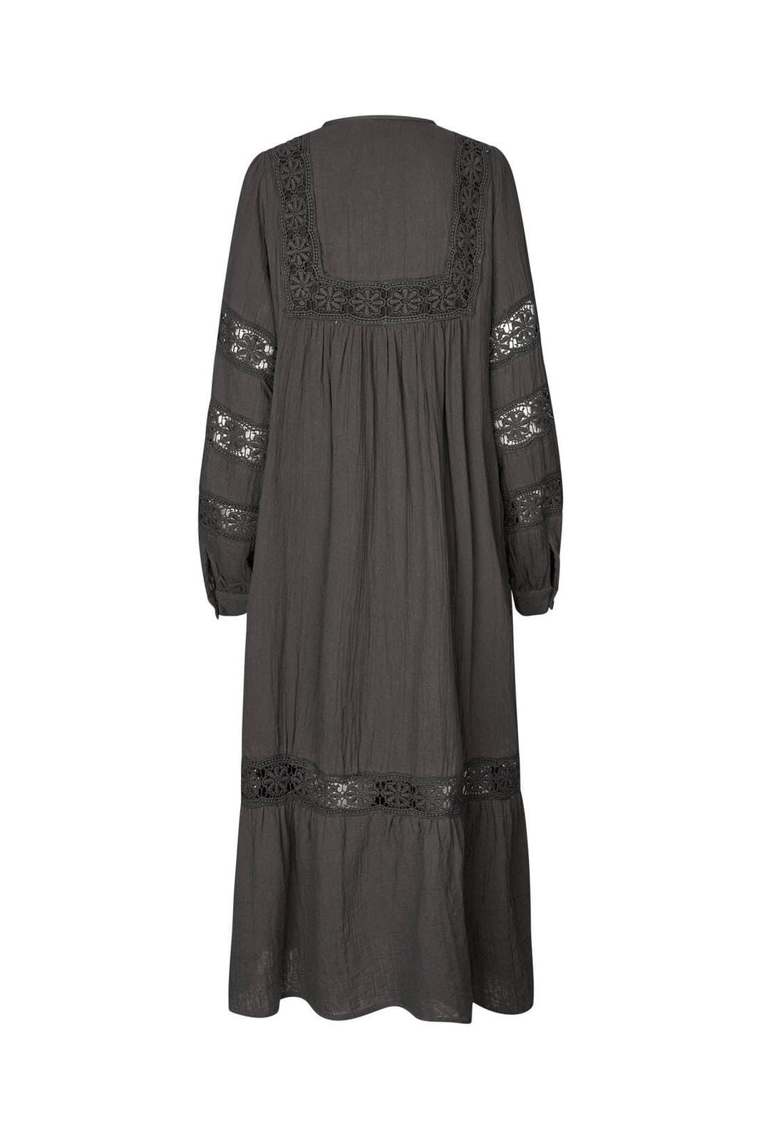 Forudbestilling - Lollys Laundry - Latourll Lace Maxi Dress Ls25409-3000 - 87 Dark Mokka Kjoler