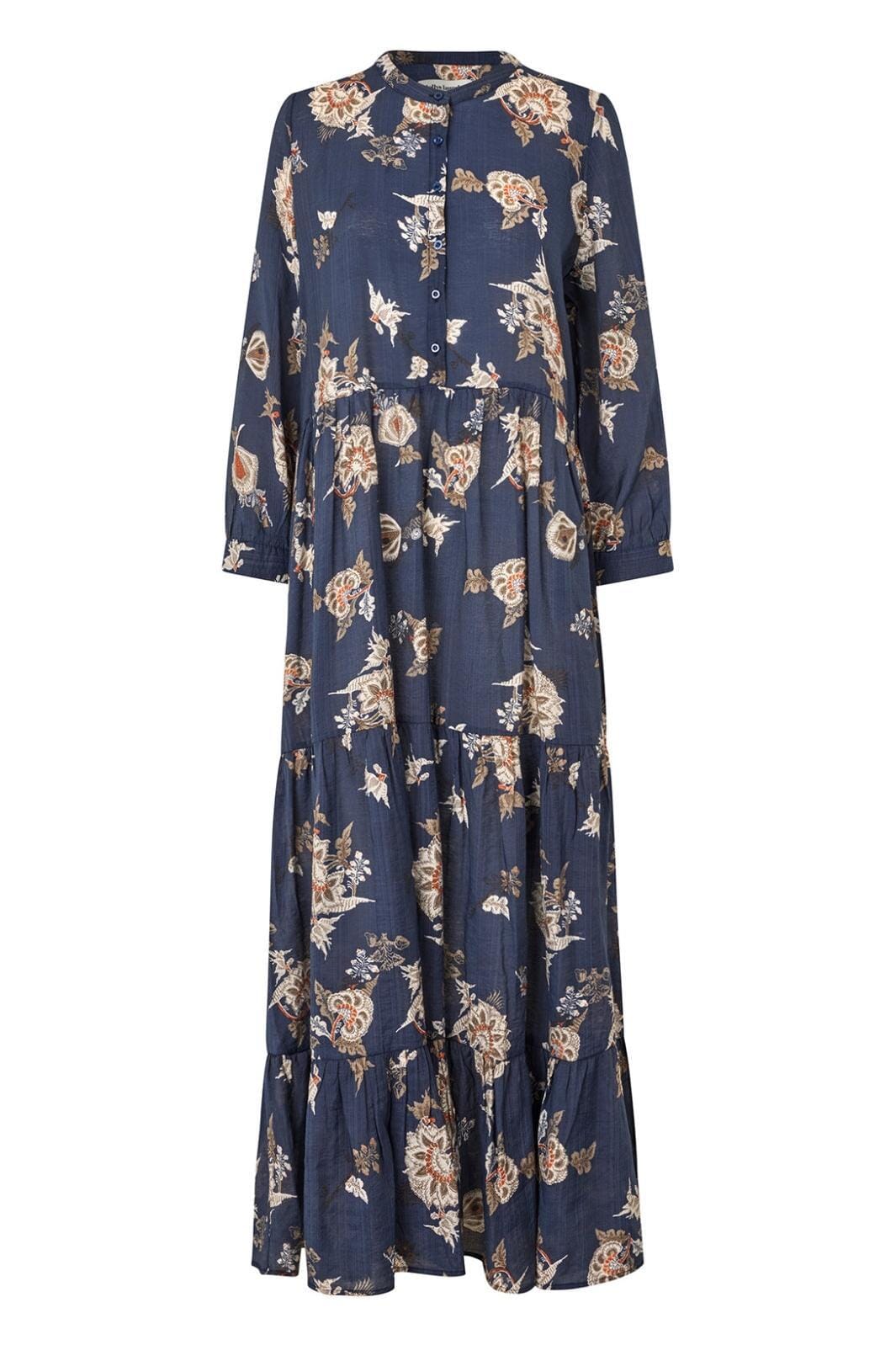 Forudbestilling - Lollys Laundry - Neell Maxi Dress Ls24553-3020 - 23 Dark Blue Kjoler