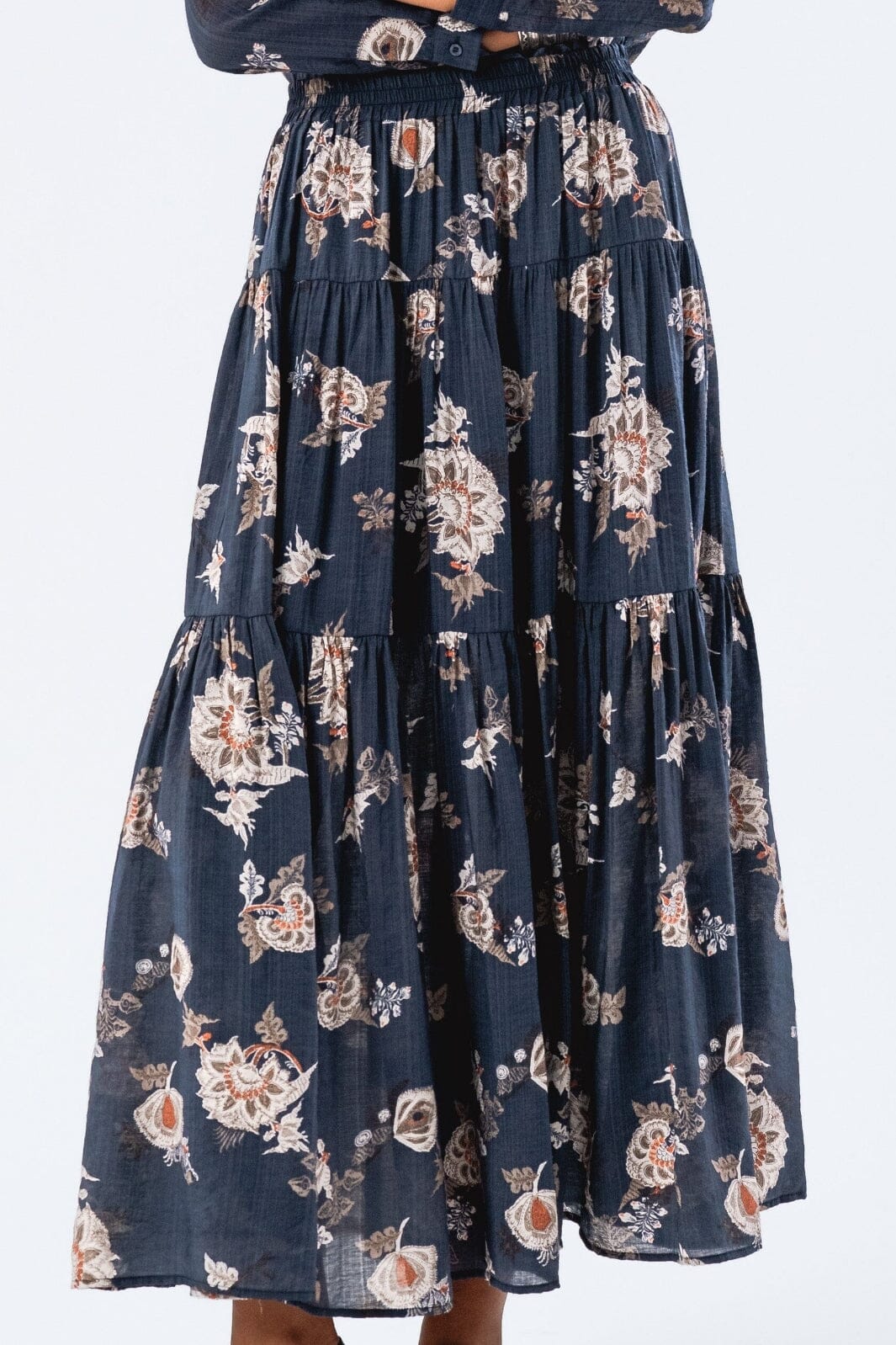 Forudbestilling - Lollys Laundry - Sunsetll Maxi Skirt - 23 Dark Blue Nederdele