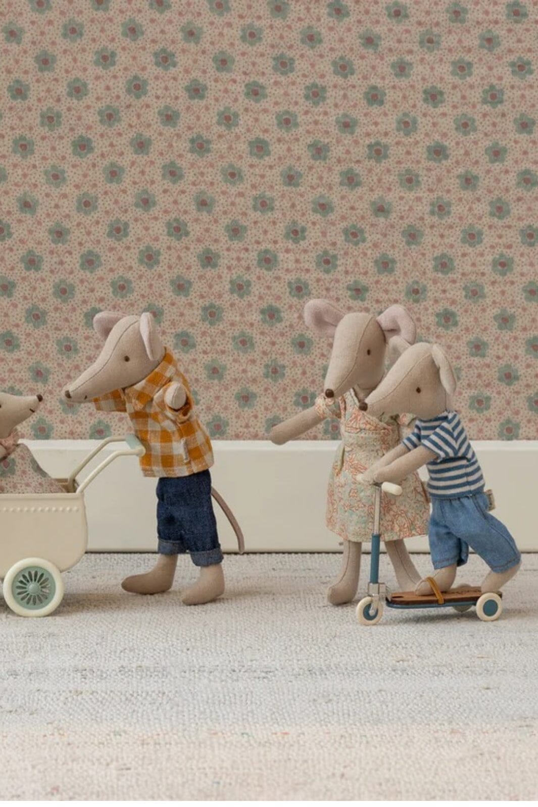 Maileg - Løbehjul, Mus - Blå - Mouse Acc