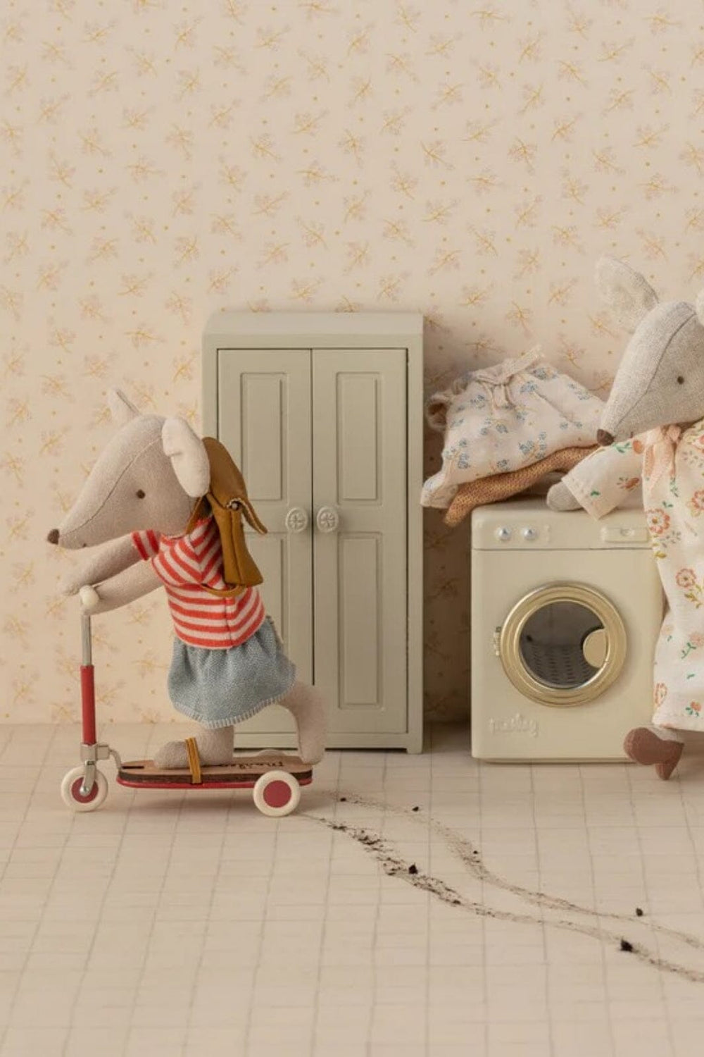 Maileg - Løbehjul, Mus - Rød - Mouse Acc