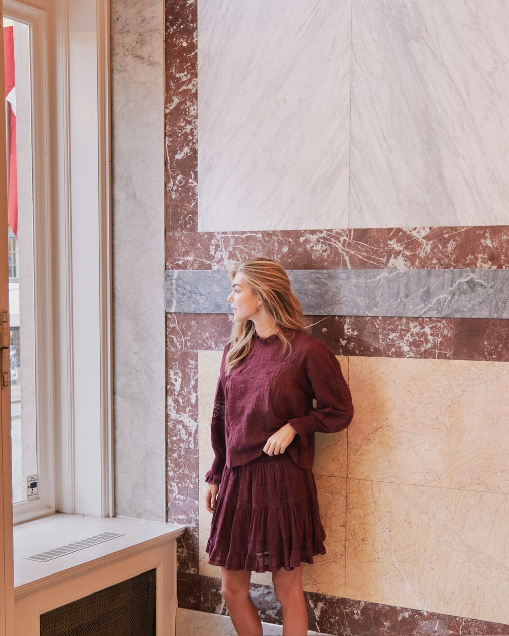 Forudbestilling - Neo Noir - Callia S Voile Skirt 164676 - 174 - Burgundy Nederdele