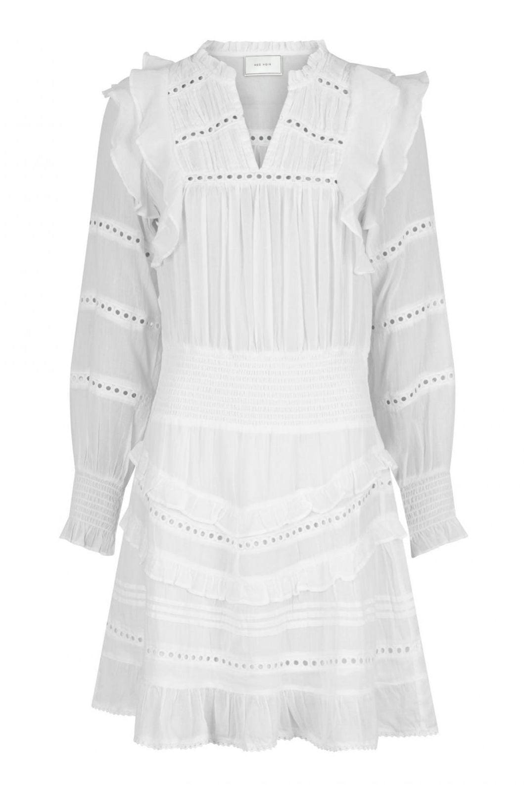 Forudbestilling - Neo Noir - Harmoni S Voile Dress - White Kjoler