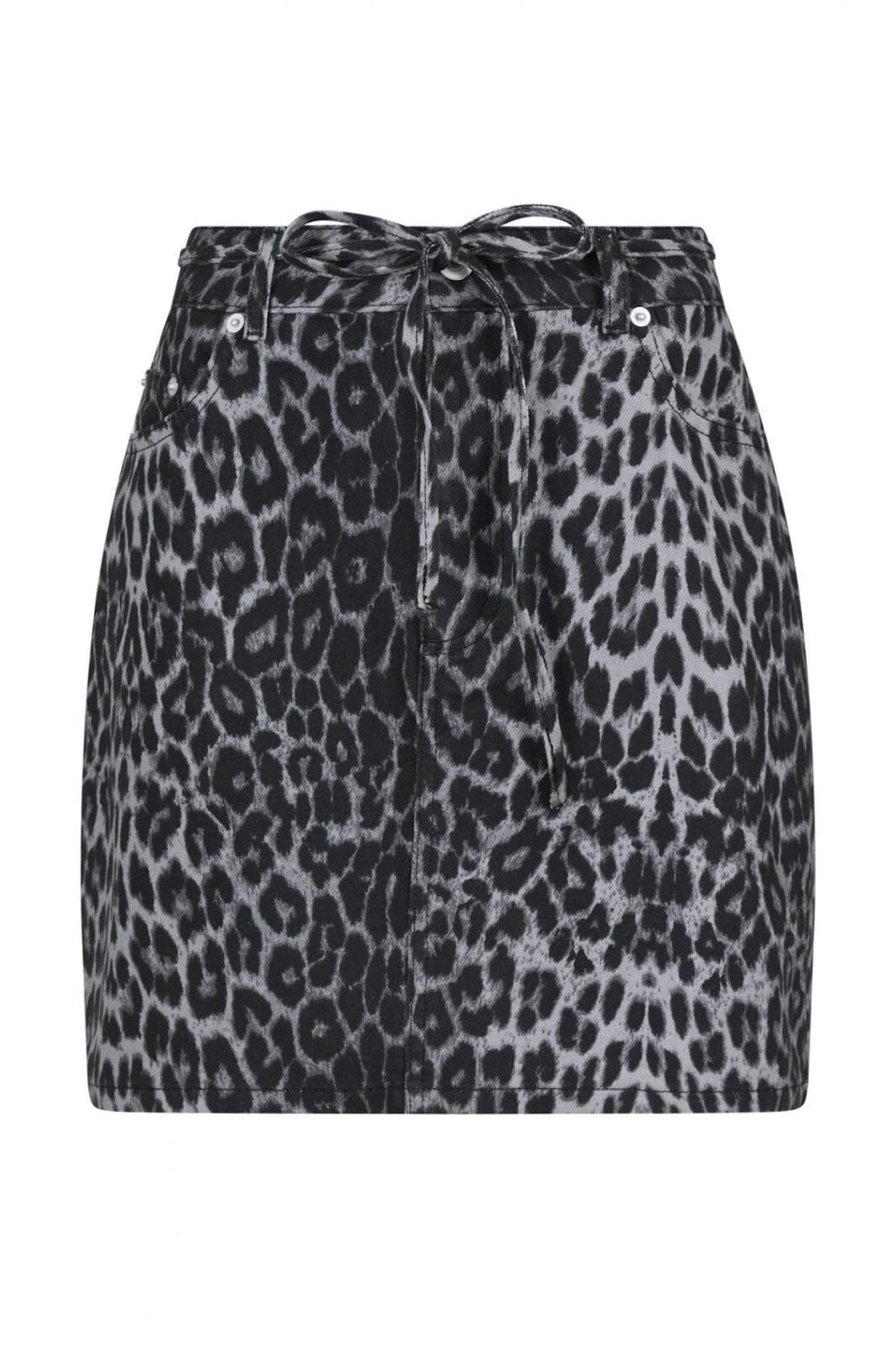 Forudbestilling - Neo Noir - Henrietta Leopard Skirt - Grey Leopard Nederdele