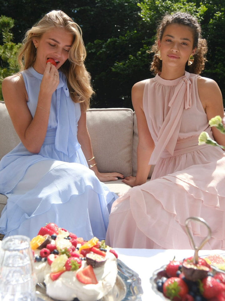 Forudbestilling - Neo Noir - Marli Solid Chiffon Dress 165640 - 145 - Light Blue Kjoler