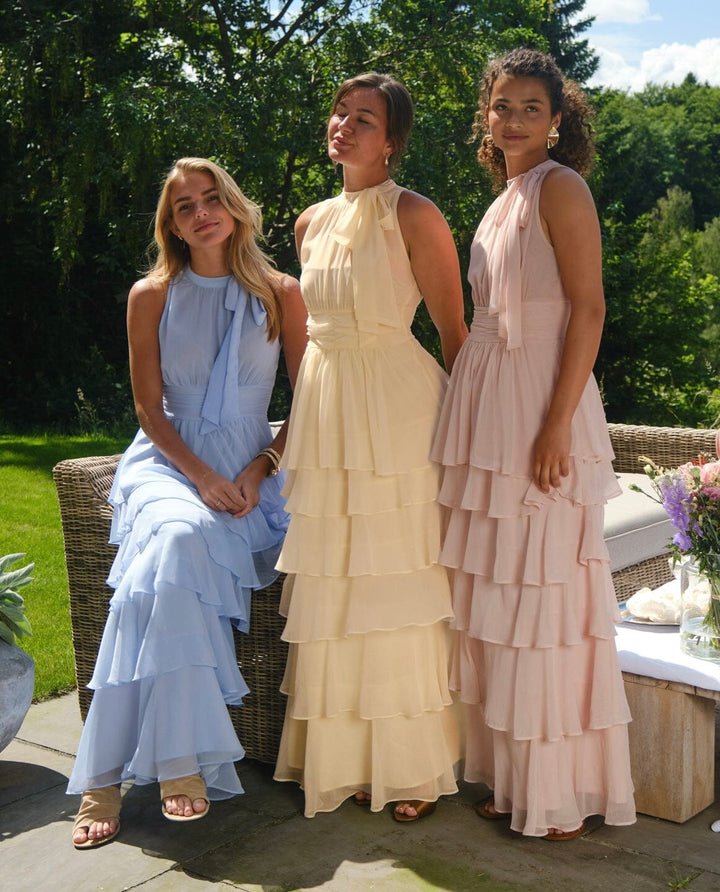 Forudbestilling - Neo Noir - Marli Solid Chiffon Dress 165640 - 145 - Light Blue Kjoler