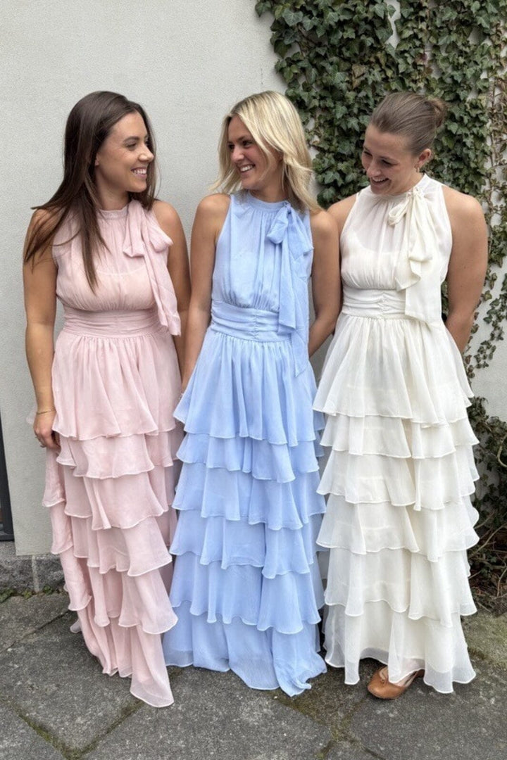 Neo Noir - Marli Solid Chiffon Dress 165640 - 145 - Light Blue