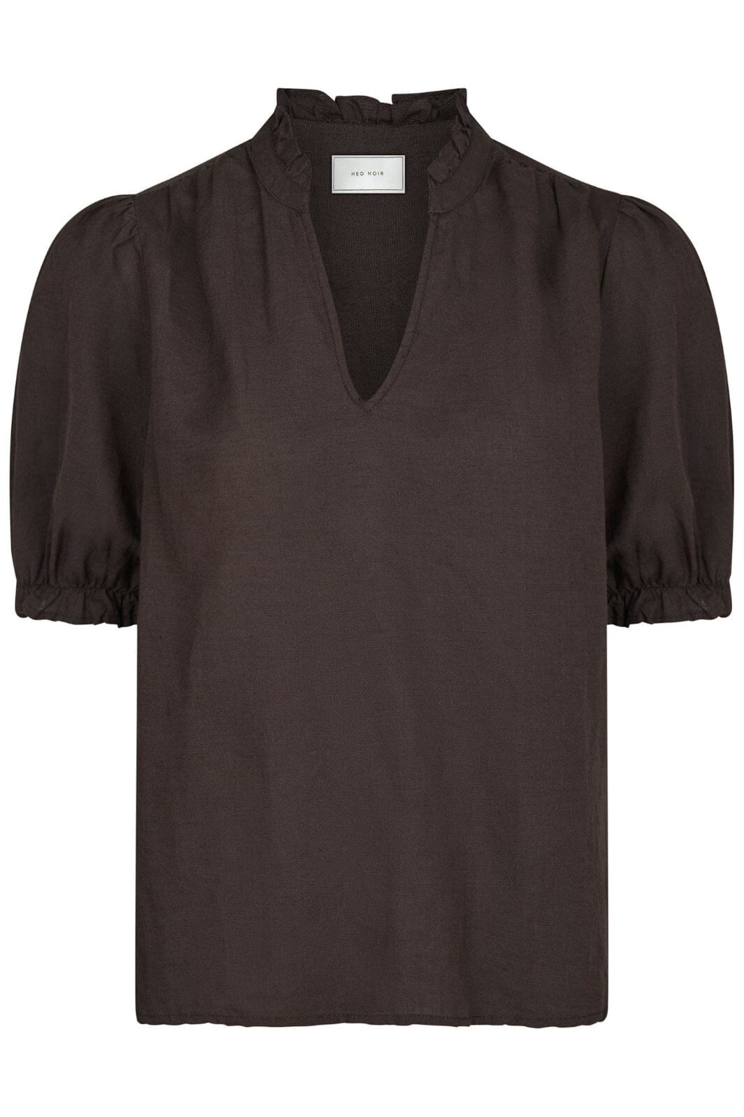 Neo Noir - Odesa Linen Blouse 160264 - 676 - Dark Brown